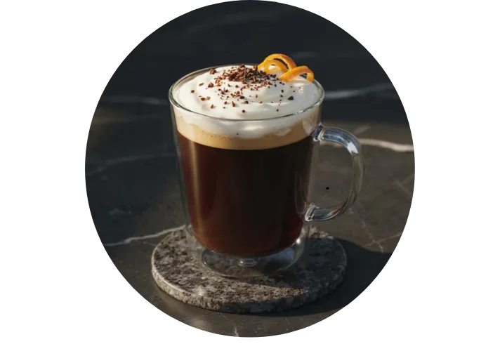 Kaffe Karlsson Eksjö Konditori – En fantastisk och skiktad kaffedrink med grädde och chokladströssel i hjärtat av Eksjö.