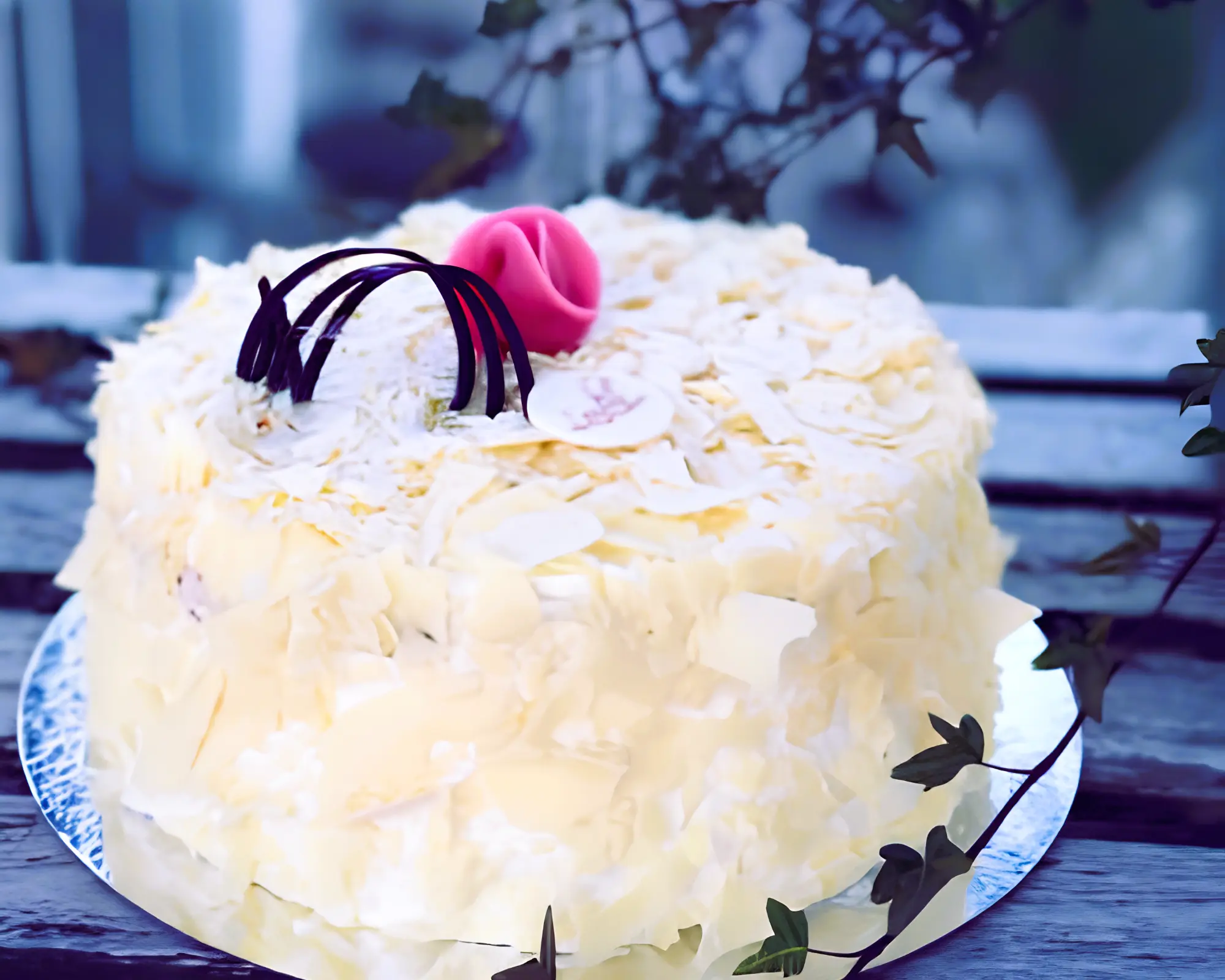 snovit tarta eksjo konditori gamla stan Tårtan Snövit från Eksjö Konditori i Gamla stan med mandelbotten, vit chokladpenslad maräng, vaniljkräm och hallon